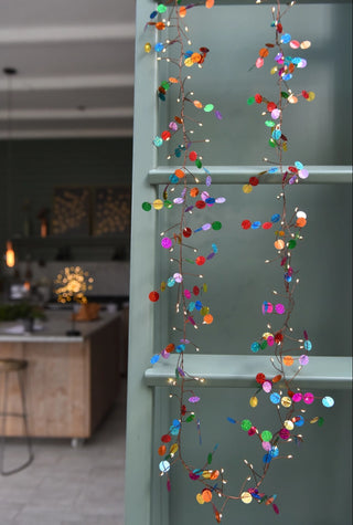 Confetti Cluster String Lights - Choose Battery Operated or Plug-In