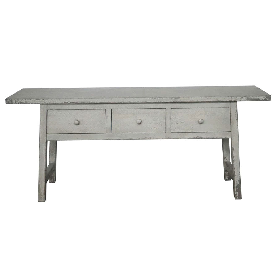 White Distressed Reclaimed Wood Console Table