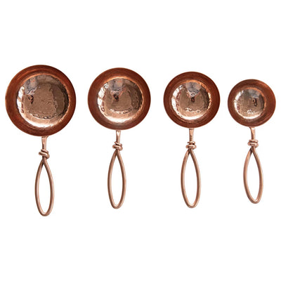 Set of 4 Hammered Stainless-Steel Scoops with Copper Finish