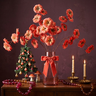 31.5" Coral Feather Flower Stem