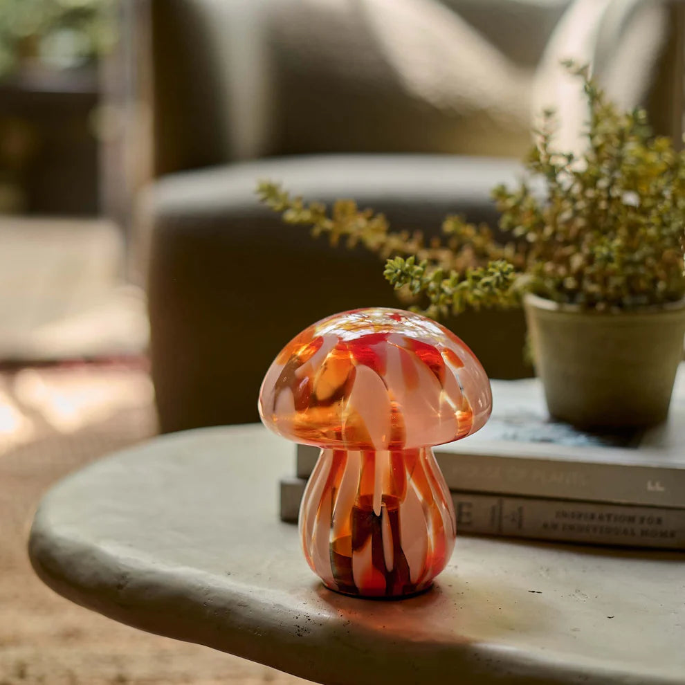 Abigail Ahern LED Glass Mushroom Light - Coral