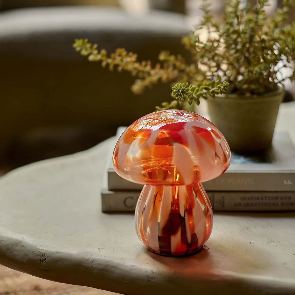 Abigail Ahern LED Glass Mushroom Light - Coral