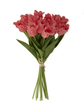 13" Real Touch Parrot Tulip Bundle - Coral