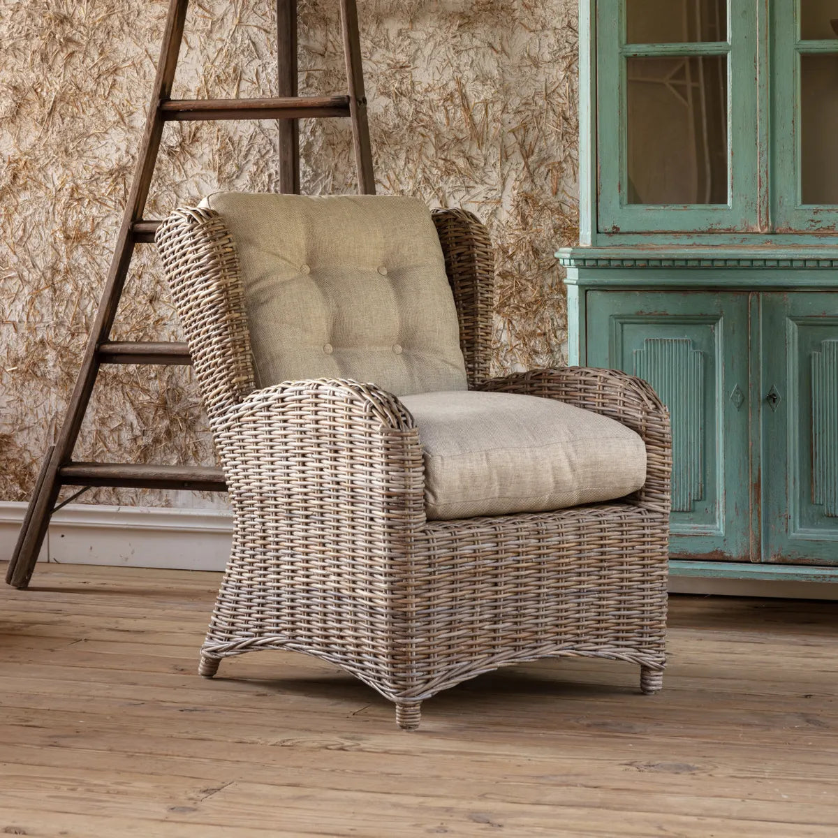 The Cottage Rattan Wing Chair