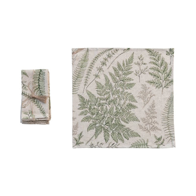 Set of 4 Botanical Linen Napkins