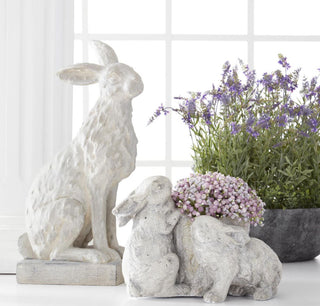 21.5" Estate Stone Sitting Rabbit