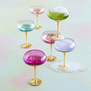 Glitterville Gilded Coupe Glass - Choose Color
