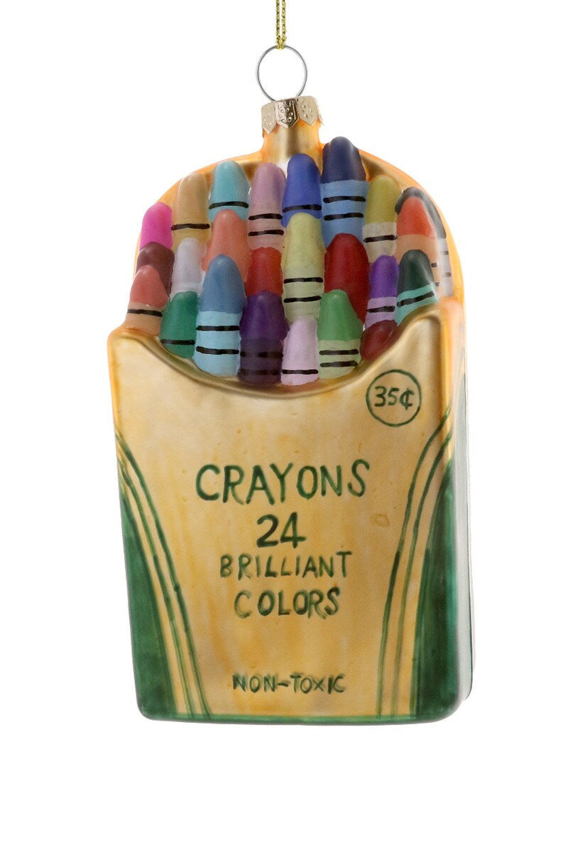 Cody Foster Glass Crayon Box Ornament