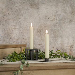 Set of 2 – 7.25" 3D Flame Cream Shimmer Taper Candles
