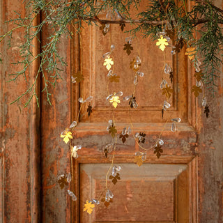 72" Ice Crystal With Golden Leaf Wreath Garland