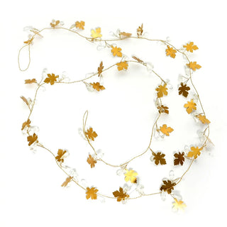 72" Ice Crystal With Golden Leaf Wreath Garland