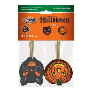 Vintage Halloween Picks Cupcakes and Treats - Package of 50