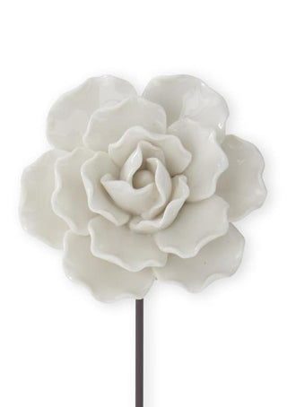 9.25" Ceramic Flower Pick - White - Choose Your Favorite Style