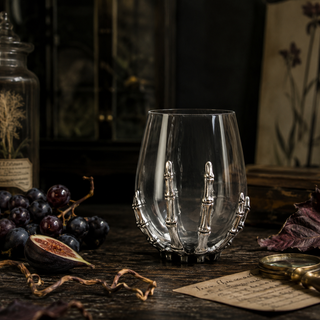 Skeleton Hands Stemless Wine Glass