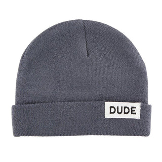 Dad and Dude Knit Beanie Hat Set - Grey