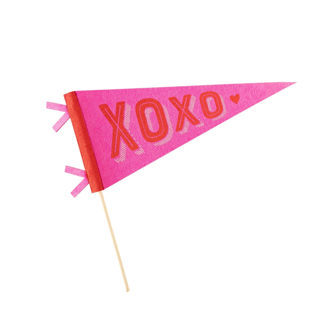 XOXO Valentine Felt Pennant - Dark Pink