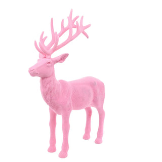 30" Flocked Reindeer - Pink