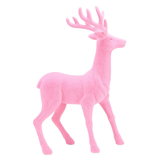 18" Flocked Reindeer - Choose Red or Pink
