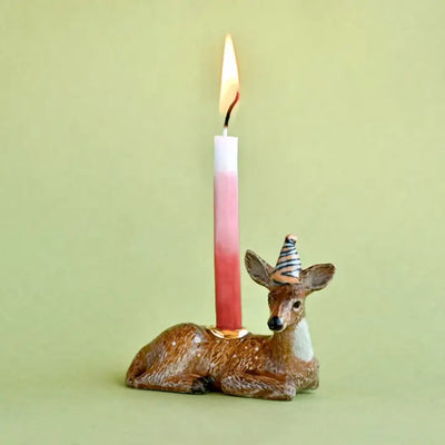 Porcelain Sitting Deer Heirloom Birthday Cake Topper