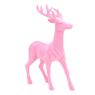 18" Flocked Reindeer - Choose Red or Pink