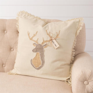 20" Raggedy Deer Head Pillow
