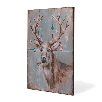 Holiday Deer Iron Wall Plaque