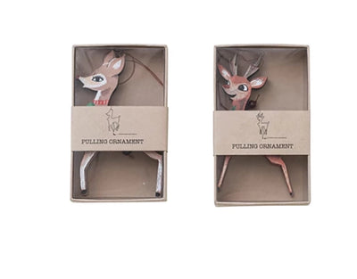 Deer Pull Ornament - Choose  Fawn or Buck