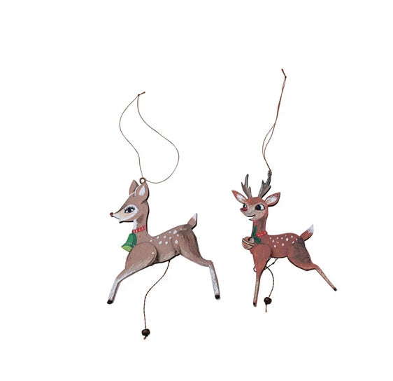 Deer Pull Ornament - Choose  Fawn or Buck