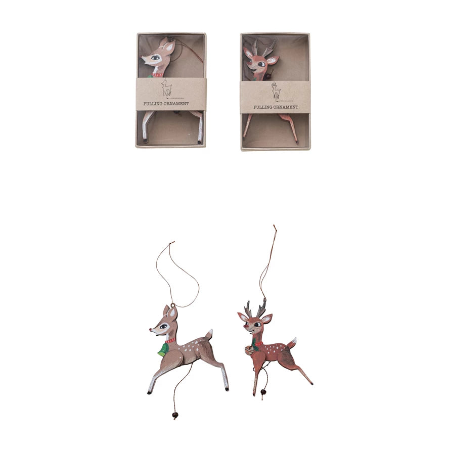 Deer Pull Ornament - Choose  Fawn or Buck