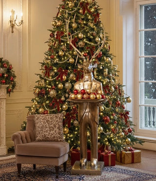 84" Life Size Gold Deer Butler with Tray