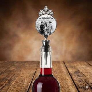 In Our Defense The Moon Was Full - Rhinestone Bottle Stopper