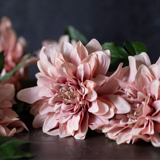 32" Faux Dahlia Stem - Flamingo