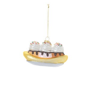 Banana Split Sundae Glass Ornament