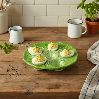 Cabbage Shaped Deviled Egg Dish