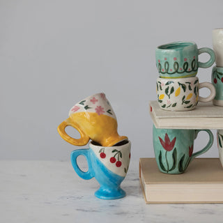 Hand-Painted Stoneware Espresso/Child's Mug - Choose Style