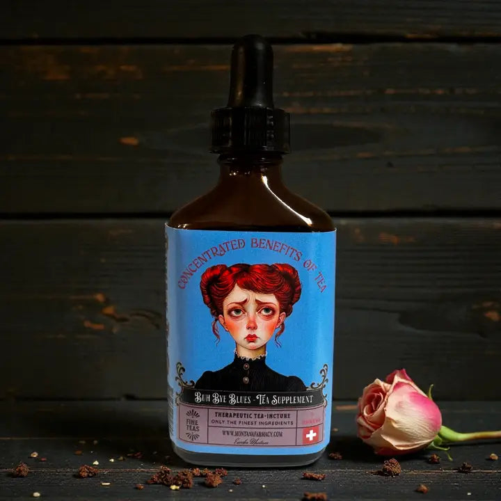 Buh Bye Blues Herbal Tea Elixir Wellness Drops – Cotton & Crete