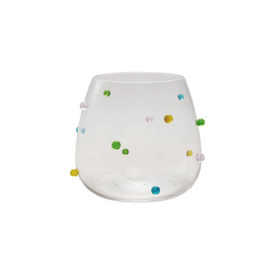 Handmade Drinking Glass with Raised Dots - Choose Size