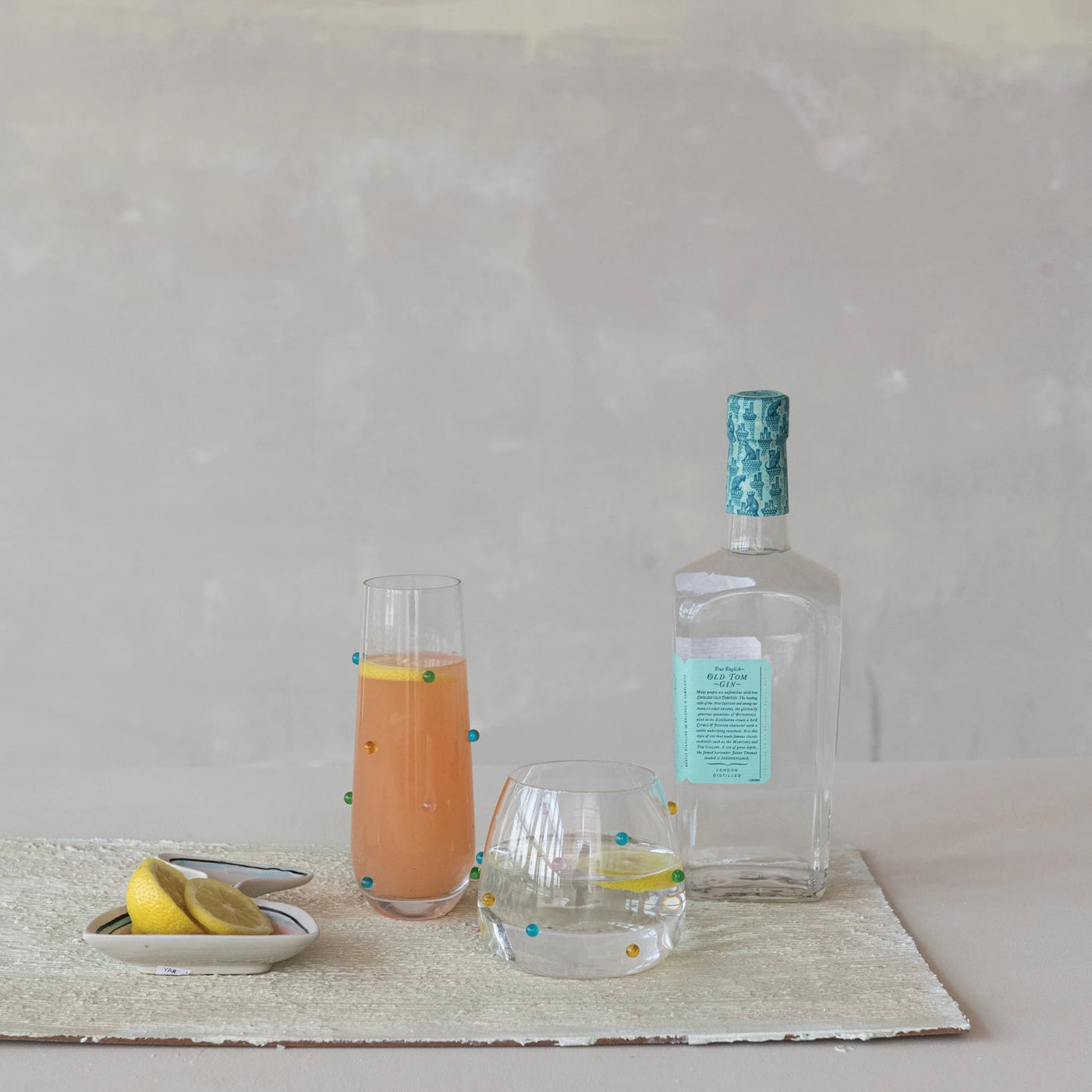 Handmade Drinking Glass with Raised Dots - Choose Size