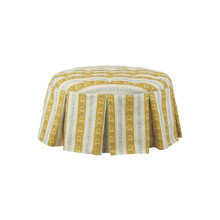 Upholstered Box Pleat Skirted Ottoman