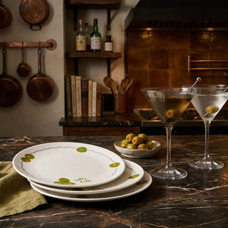 Set of 4 Extra Dirty Olive Ceramic Appetizer Plates
