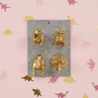 Set of 4 Golden Dinosaur Magnets