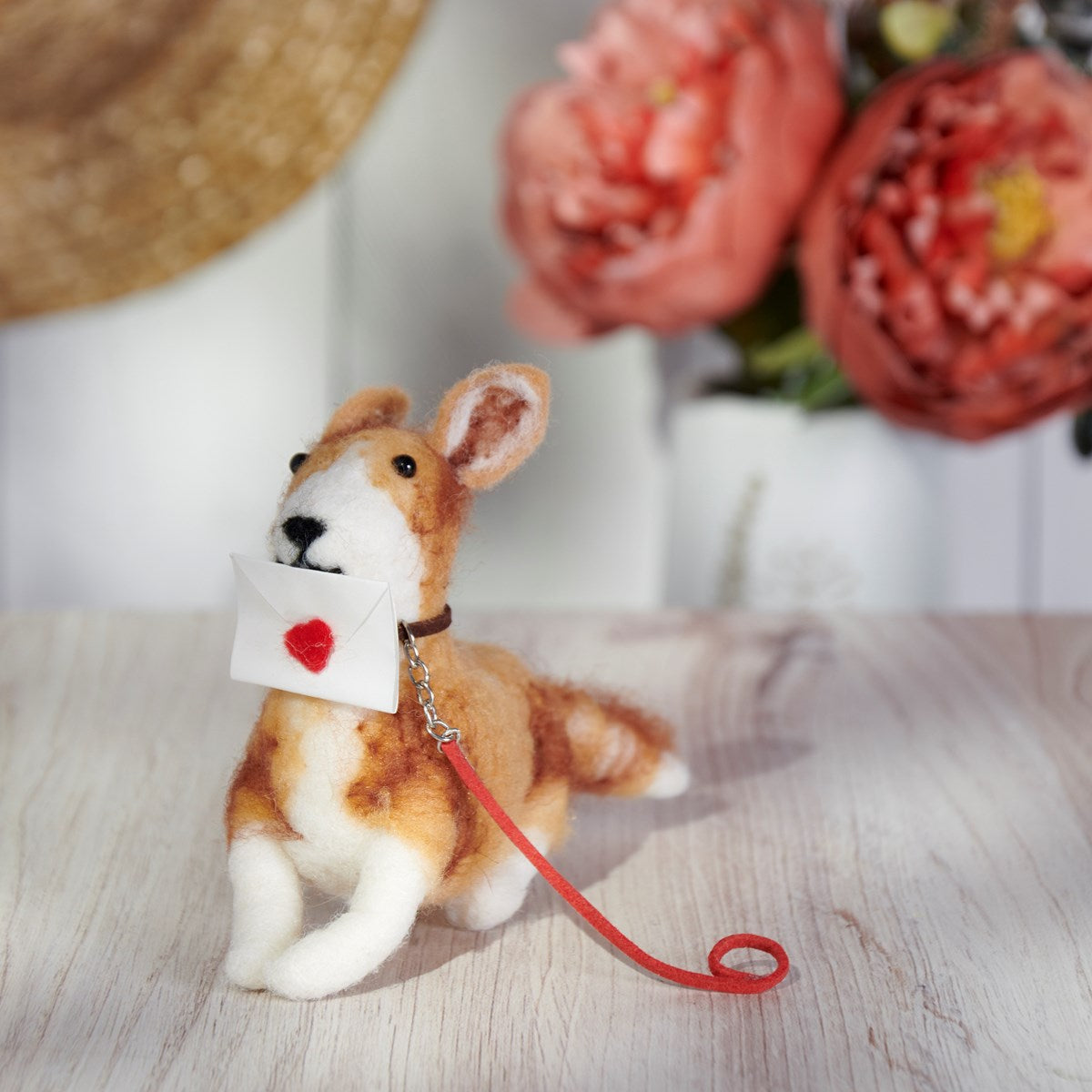 Felt Dog with Love Letter