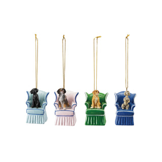Vintage Reproduction Dog in Chair Ornament – 4 Styles