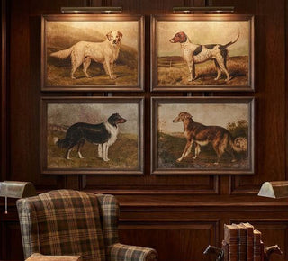 Old World Style Framed Dog Print - Choose from 4 Different Style