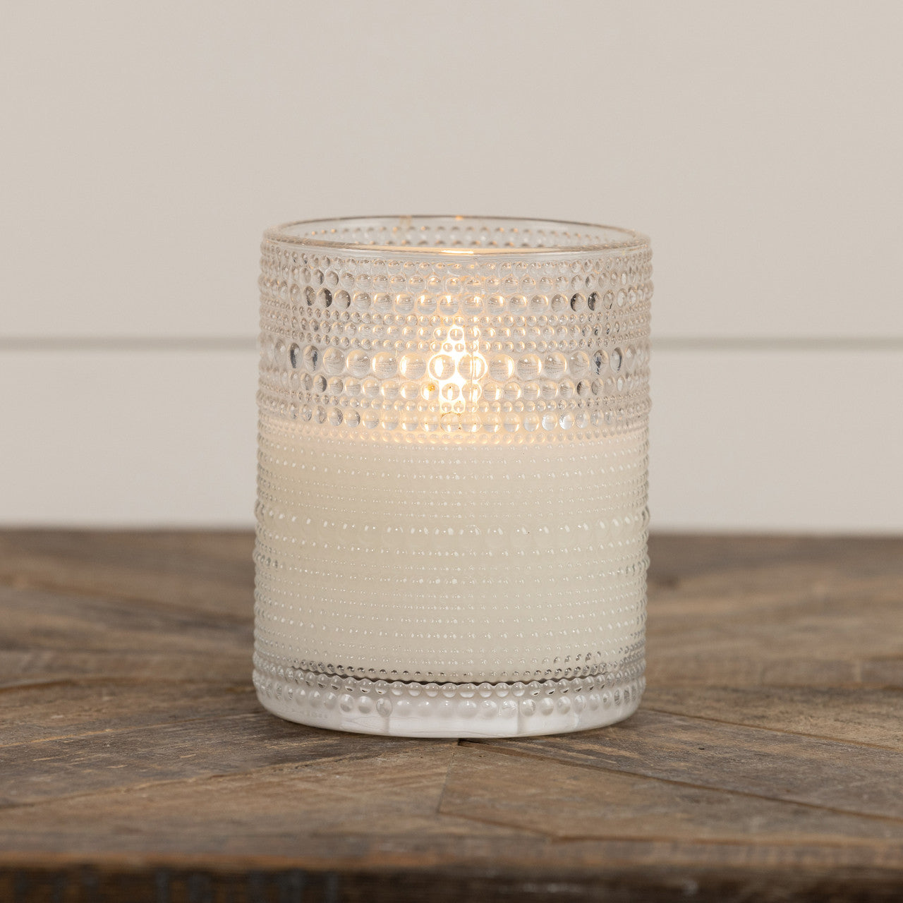 5" Dotted Glass 3d Flameless Wax Candle