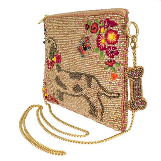 Mary Frances Doxie Beaded Dog and Floral Crossbody Mini Handbag