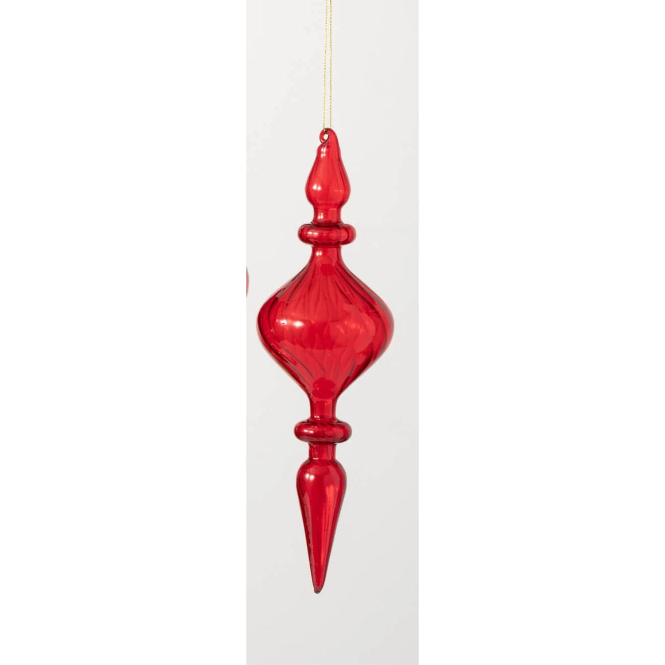 Red Glass Finial Ornament - Choose Style