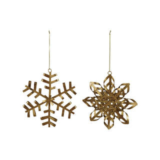 Gold Metal Snowflake Ornament – 2 Styles