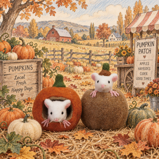 Felt Pumpkin Mouse - Choose Style