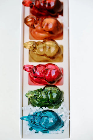 Box of Hand Blown Glass Hearts Gift Set